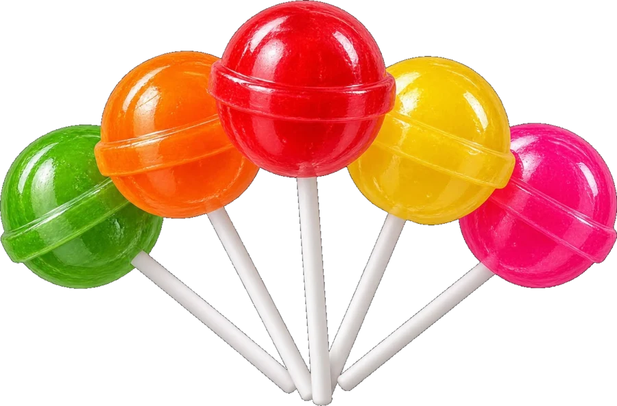 Lollipops gum and candy shape